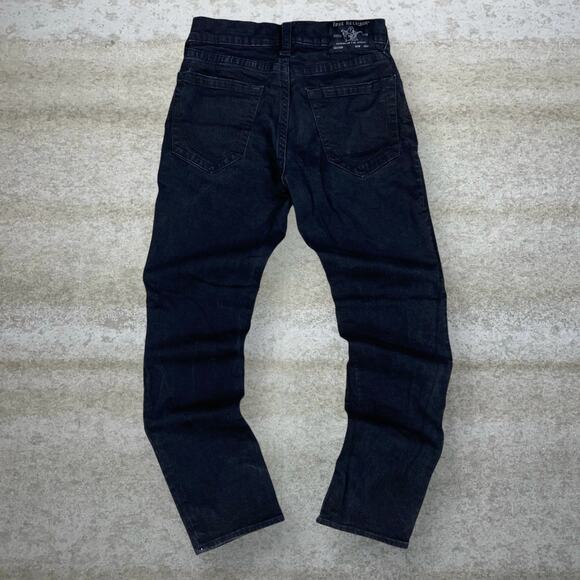 Vintage True Religion Jeans Jet Black Wash Geno Relaxed Slim Fit